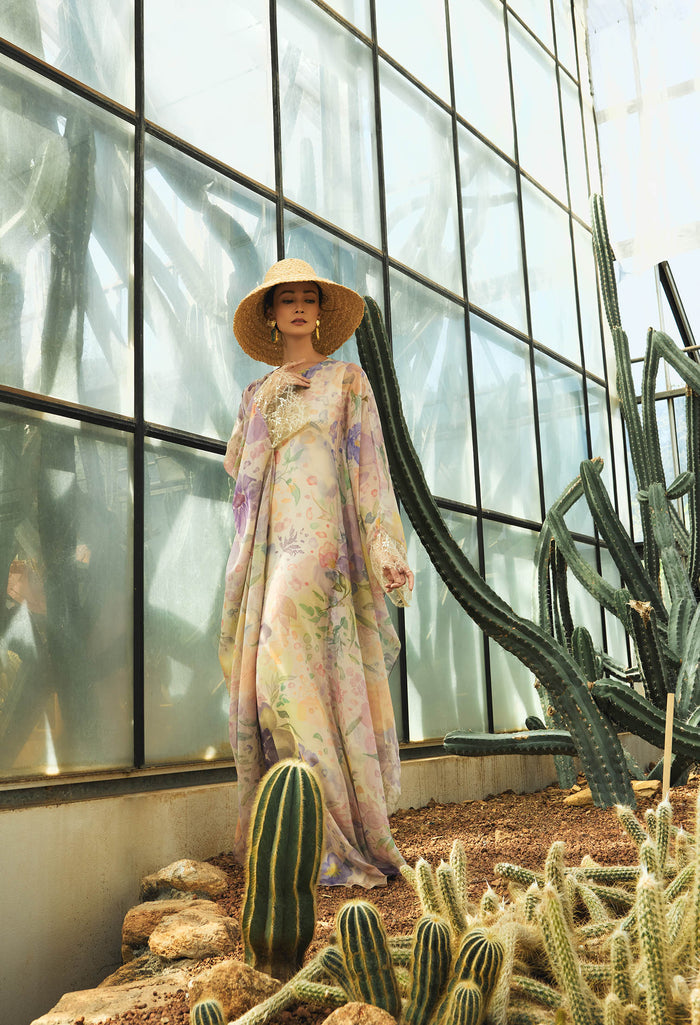 nichii x NURITA HARITH Serene Floral Lace Kaftan