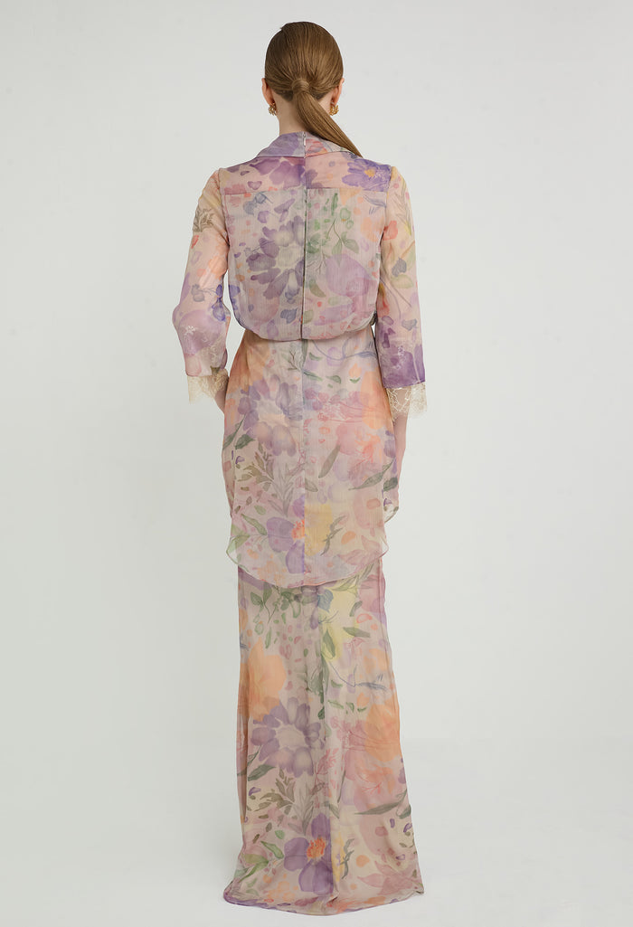 nichii x NURITA HARITH Serene Floral Surplice Petal Maxi Dress