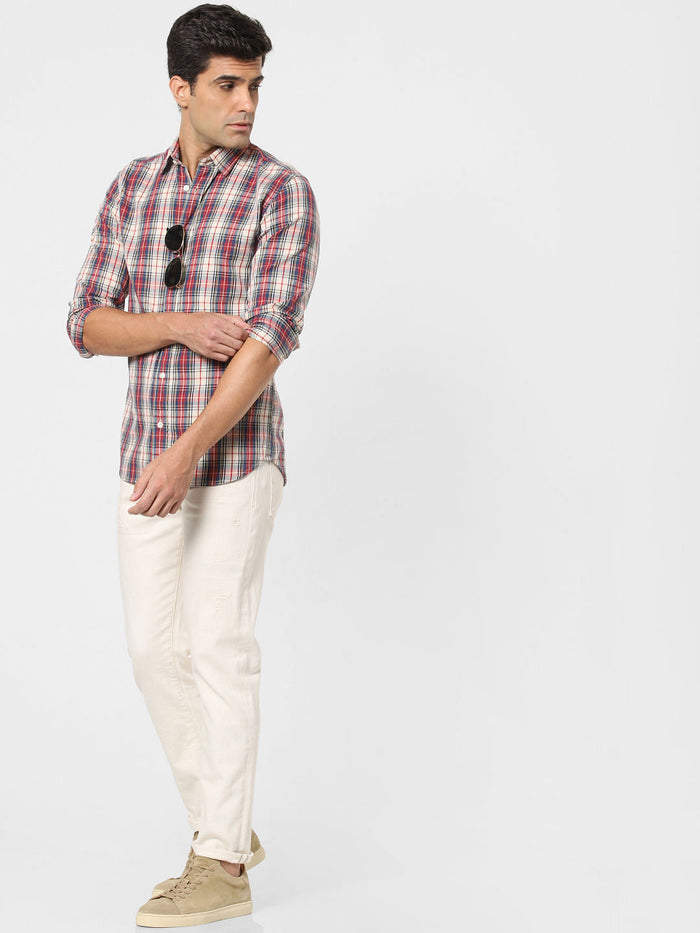 Off-White Check Full Sleeves Shirt