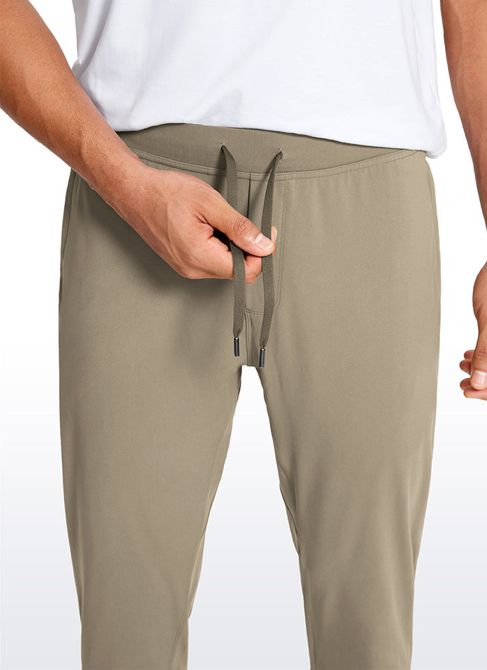 CRZ YOGA Men's Run Slim Fit On the Travel Joggers 28''- Ankle Zipper Khali Barley