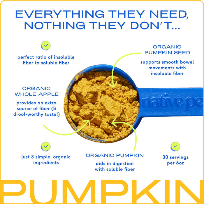 Organic Pumpkin Fiber Powder, Digestive Supplement for Dogs: 8 oz