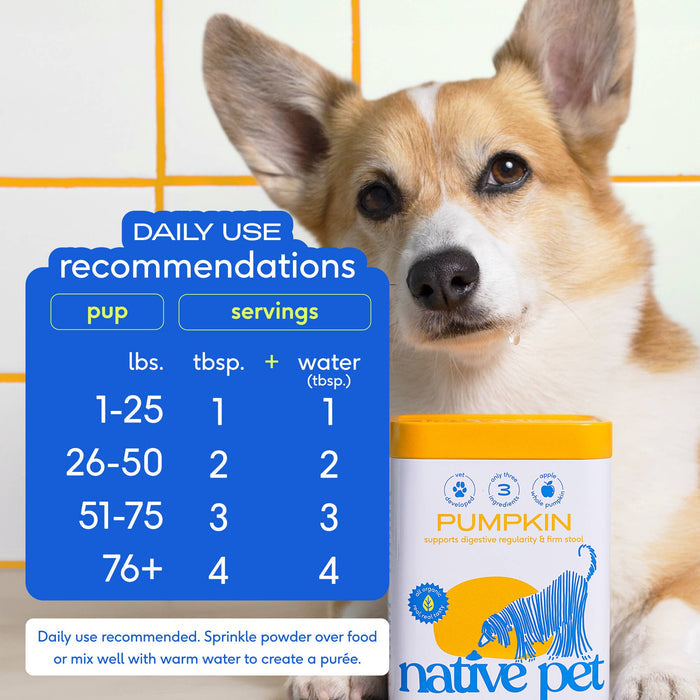 Organic Pumpkin Fiber Powder, Digestive Supplement for Dogs: 8 oz