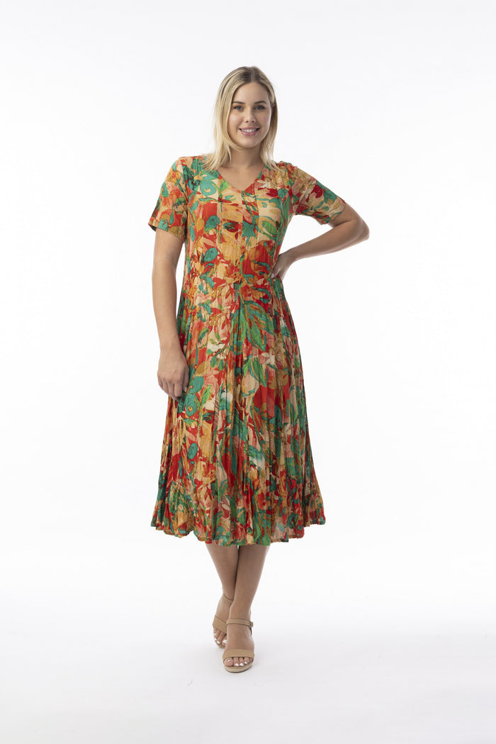 Orientique Flattering Godet Style Dress