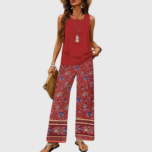 Ovelynra™ | Sleeveless top and wide-leg pants