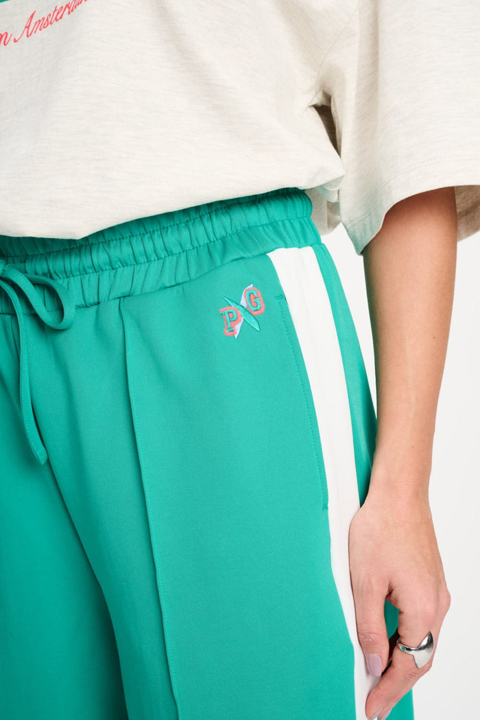 POM Amsterdam Pants TRACKPANTS - Stripe Wander Green