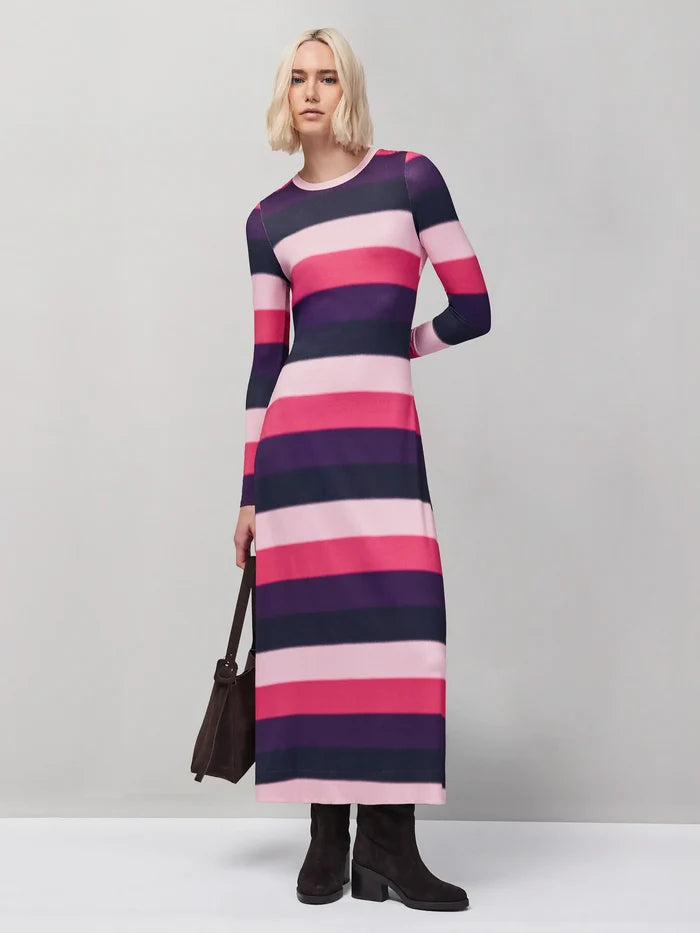 Petite Multi Blurred Stripe Jersey Dress