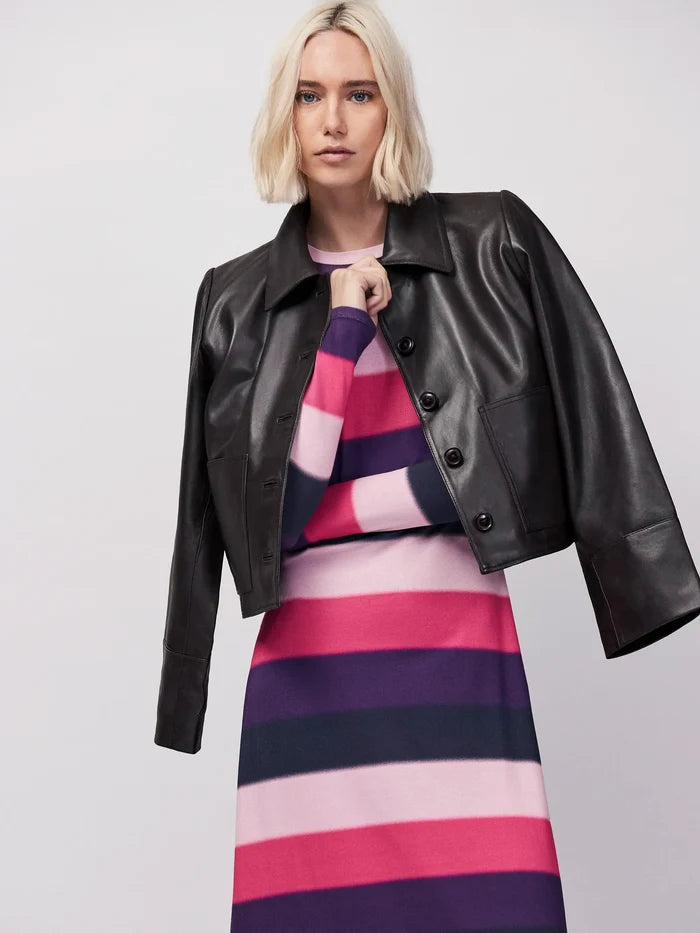 Petite Multi Blurred Stripe Jersey Dress