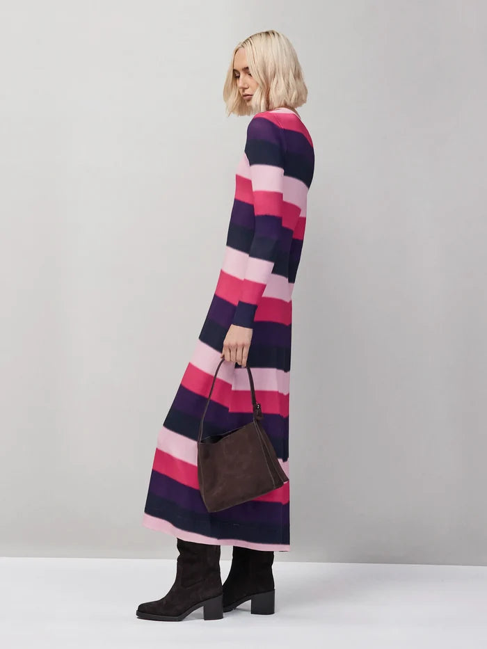 Petite Multi Blurred Stripe Jersey Dress