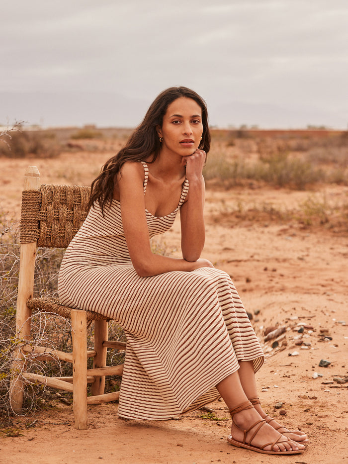 Petite Striped Knitted Dress