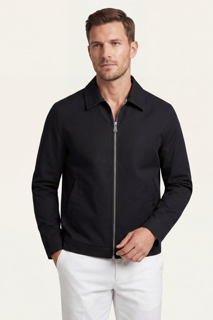 Pietro Lightweight Zip Jacket Black