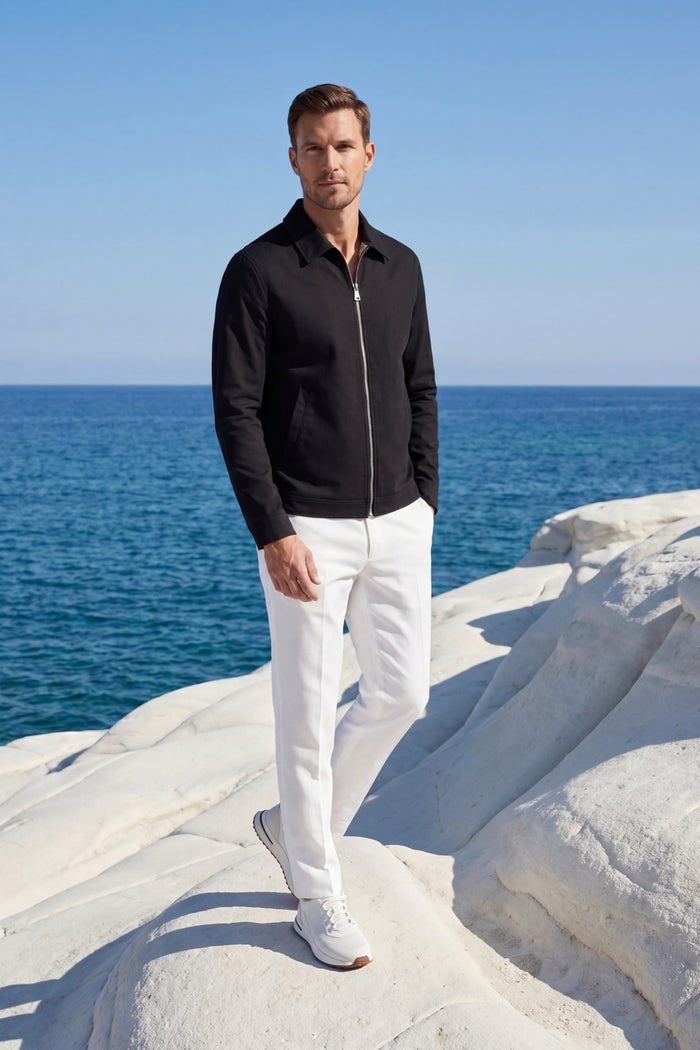 Pietro Lightweight Zip Jacket Black