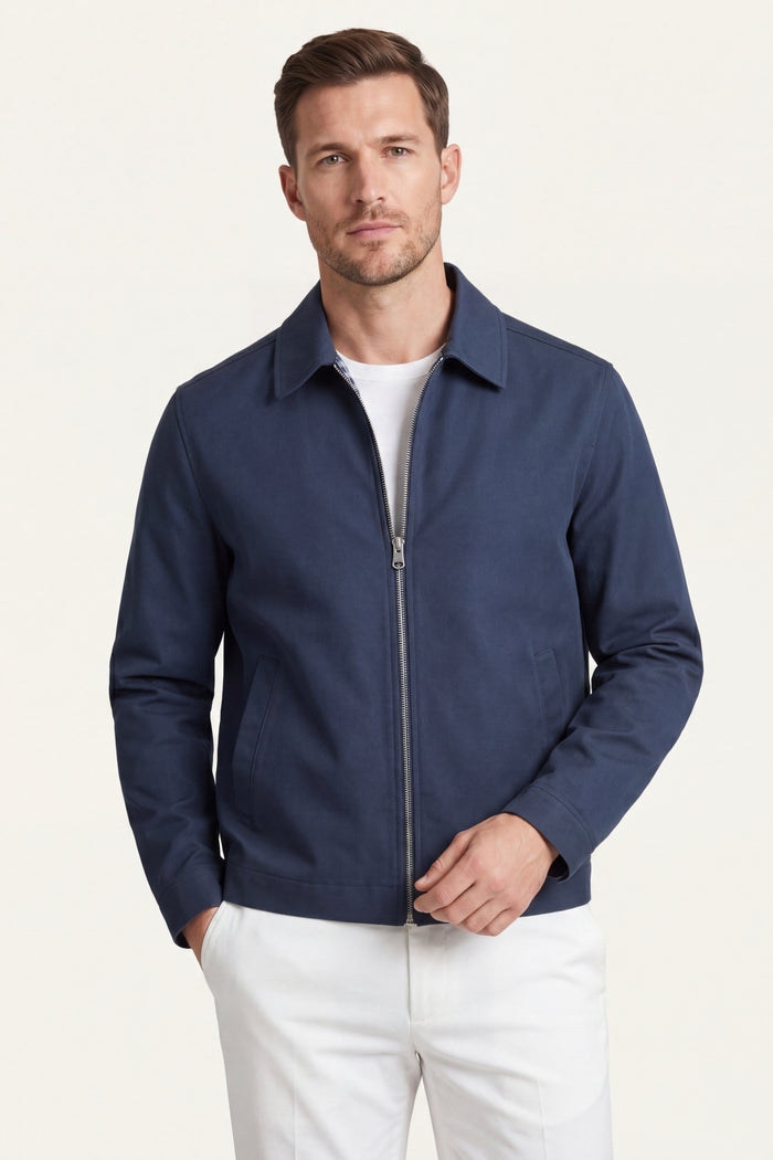 Pietro Lightweight Zip Jacket Blue