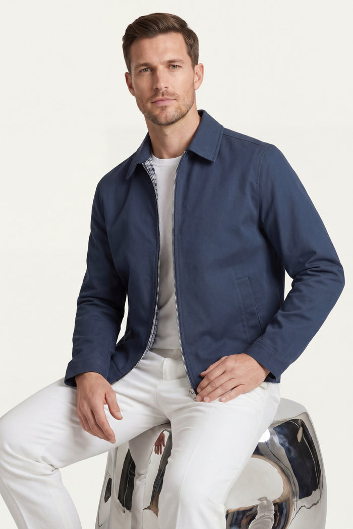 Pietro Lightweight Zip Jacket Blue