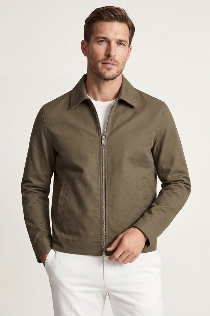Pietro Lightweight Zip Jacket Khaki