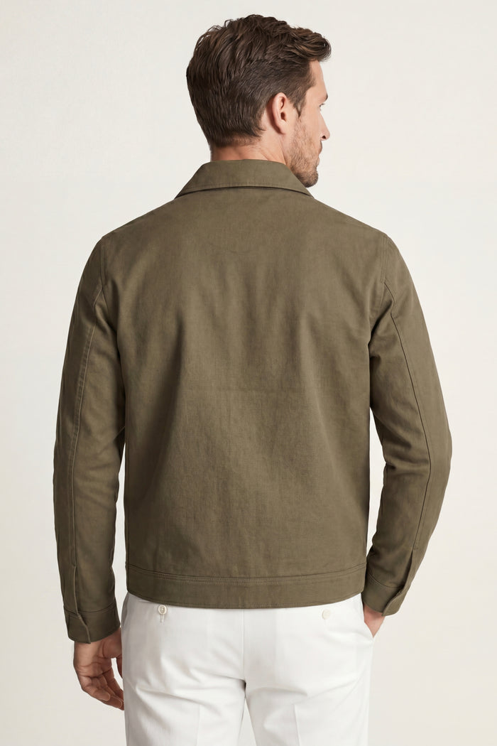 Pietro Lightweight Zip Jacket Khaki