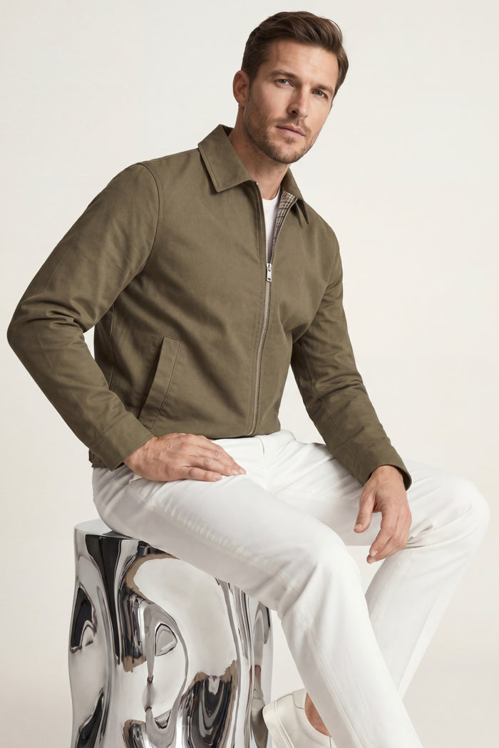Pietro Lightweight Zip Jacket Khaki