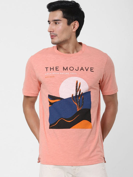 Pink Graphic Print Crew Neck T-Shirt