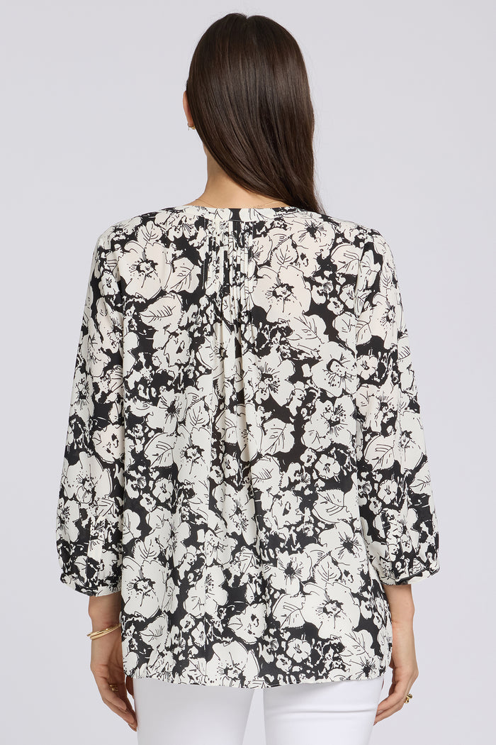 Pintuck Blouse - Poignant Poppies