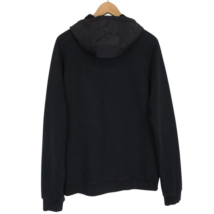 Prada Sport Black Full Zip Cotton Hoodie with Nylon Hood