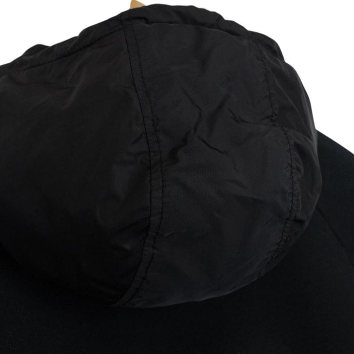 Prada Sport Black Full Zip Cotton Hoodie with Nylon Hood
