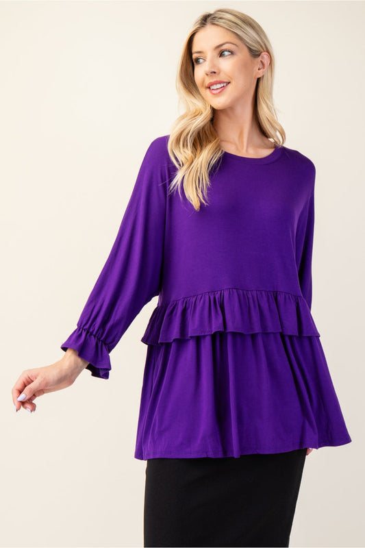 Purple Baby Doll Tiered Tunic