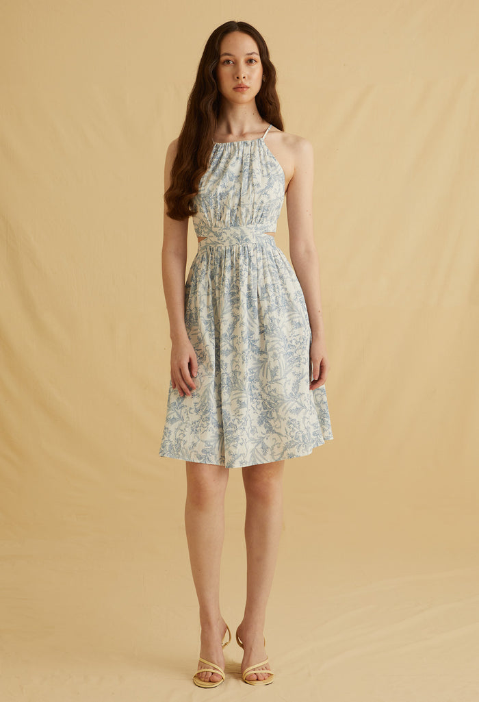 Ravello Bloom Halter Mini Dress
