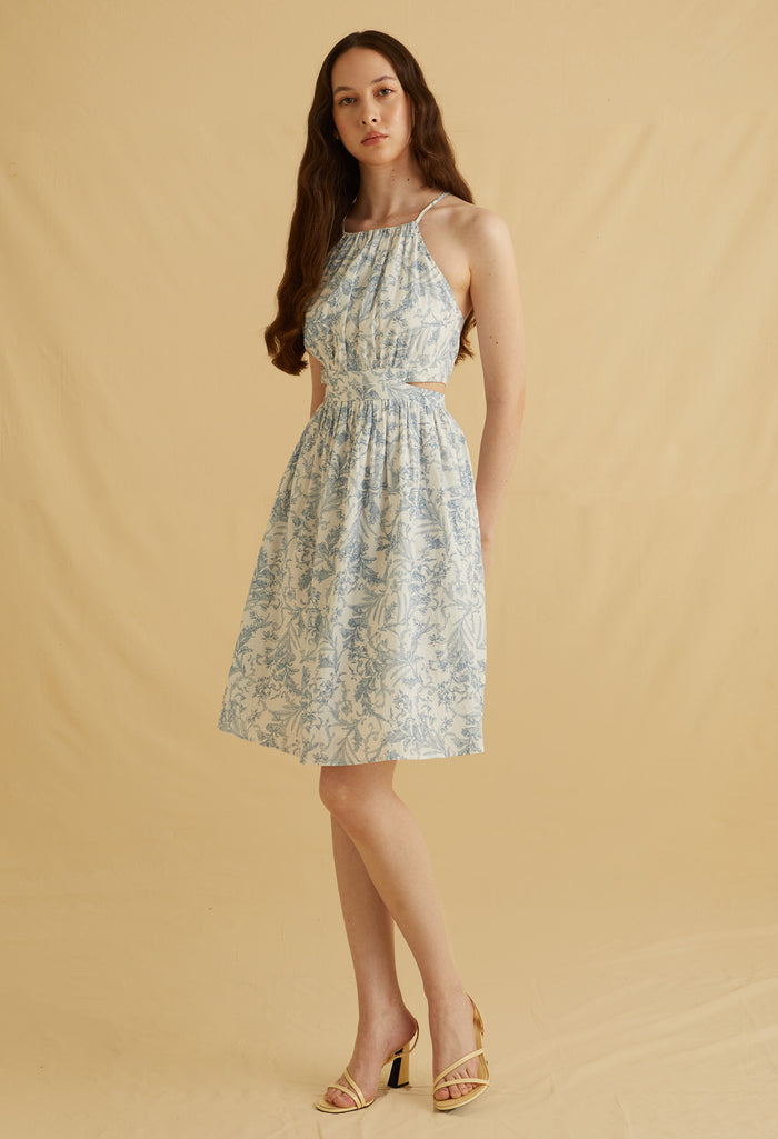Ravello Bloom Halter Mini Dress