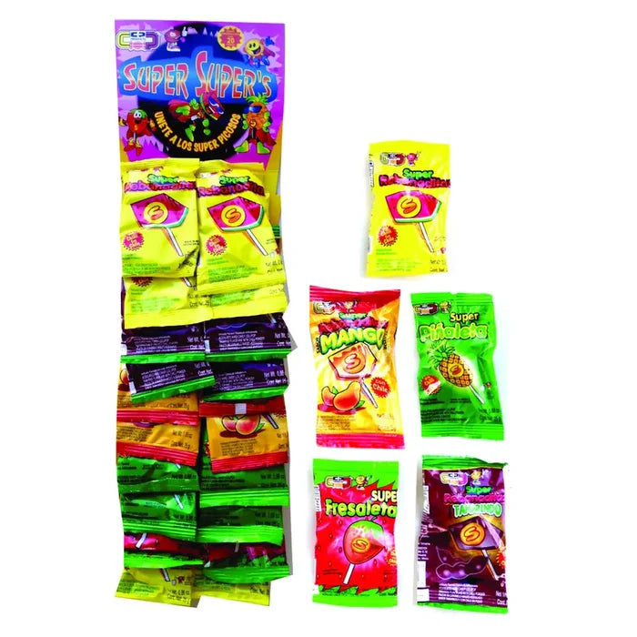 Wholesale REBANADITAS SUPER STRIP MIX LOLLIPOP-mixed flavor lollipops at Mexmax INC.