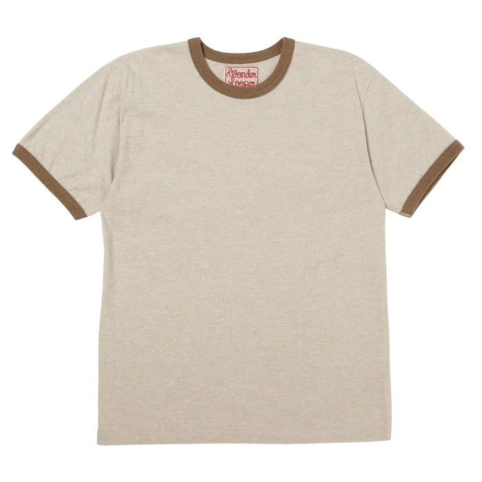 Recycled Cotton Foxfibre Ringer T - Stone by Wonder Looper