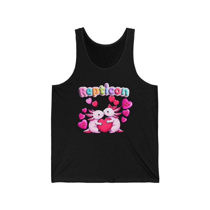 Repticon Unisex Jersey Tank w/ Valentine Axolotls