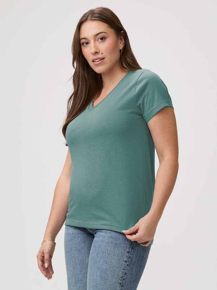 Flattering Fit V-Necks # Flattering V-neck Tees for Women | Sagebrush Green