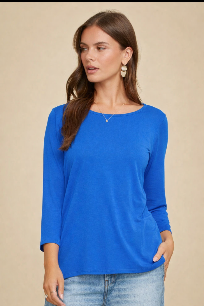 Sally 3/4 Sleeve Basic Top