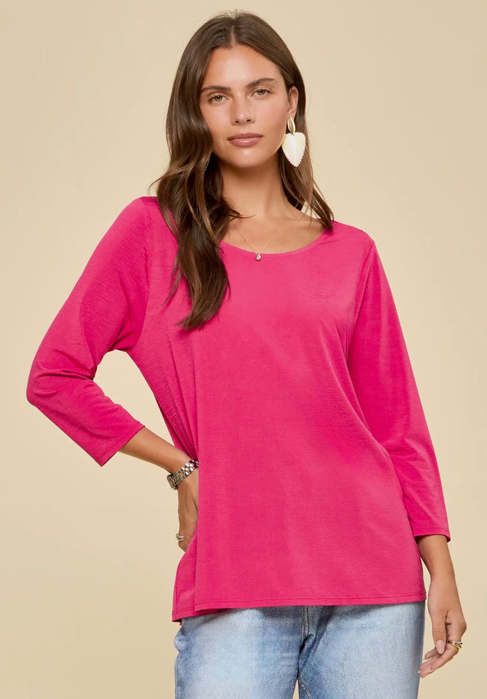 Sally 3/4 Sleeve Basic Top