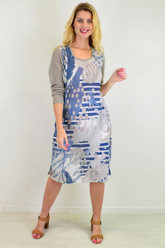 Sea Side Crinkle Tunic Dress by Cafe Latte, lightweight tunic with crinkled fabric, flowing fit, and beachy style.
