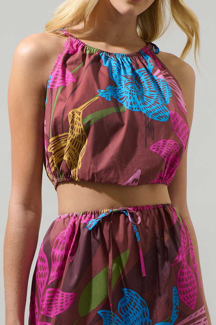 Shade of Prise Floral Miva Crop Top