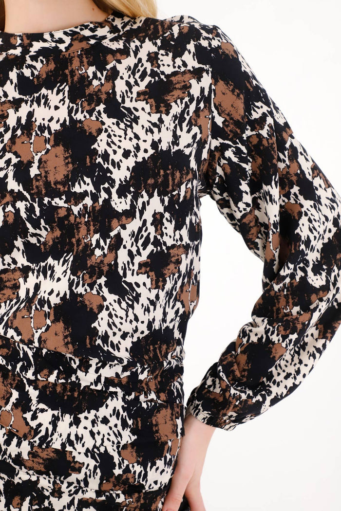 Short Dress with Ruffles Print for Women