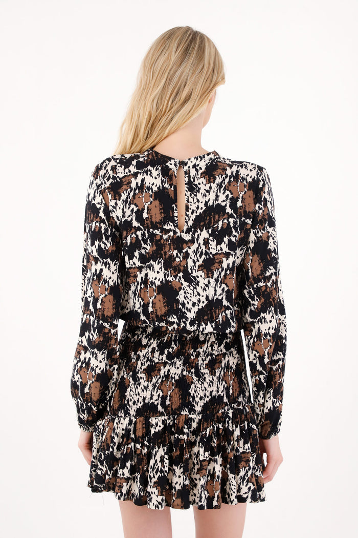 Short Dress with Ruffles Print for Women