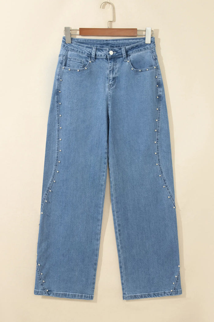 Side Seam Rivet Detail Ankle Length Casual Jeans – Coffee