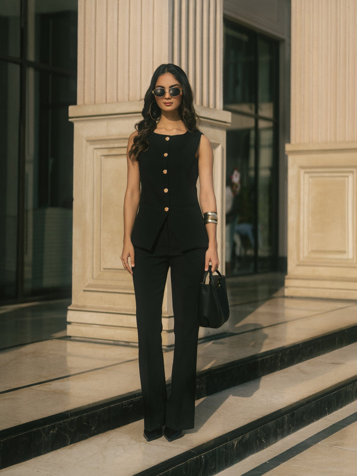 Signature Black Waist Coat Set