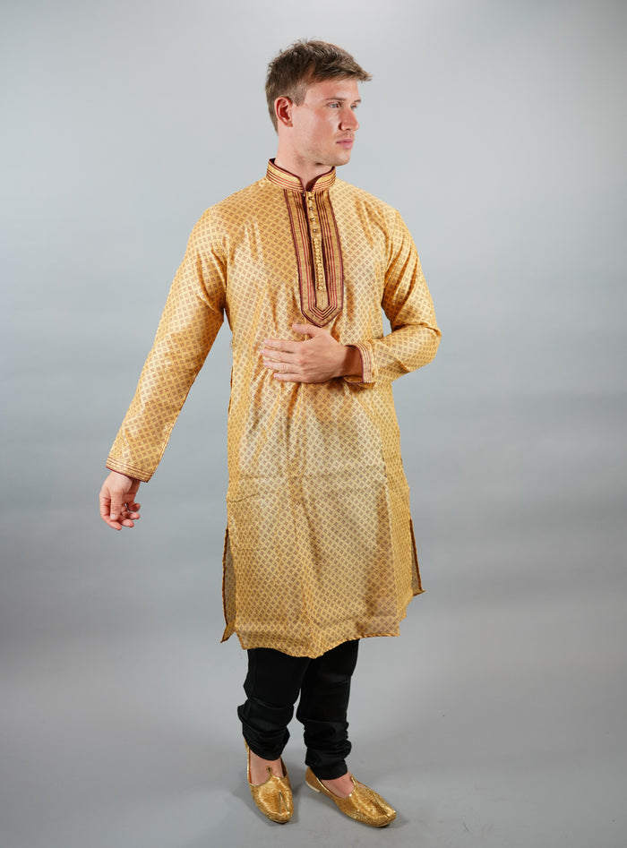 Silk Butterscotch Yellow Men's Kurta