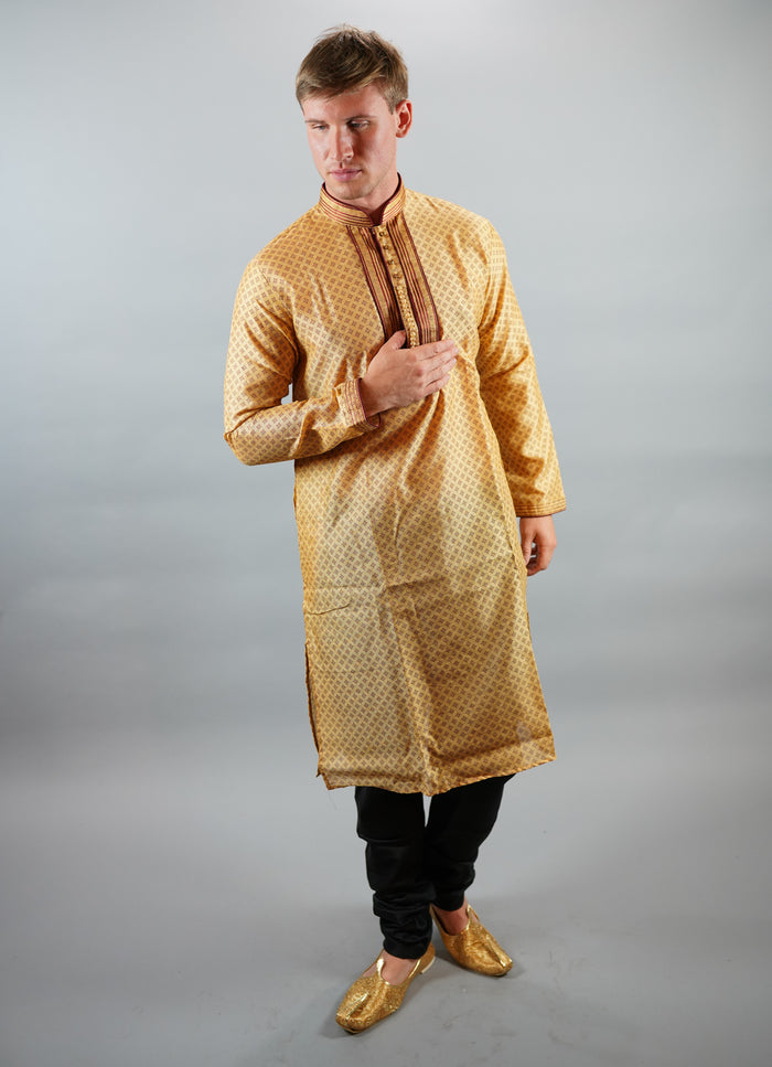 Silk Butterscotch Yellow Men's Kurta