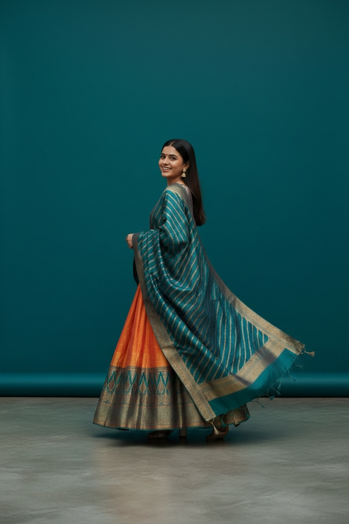 Silk long gown