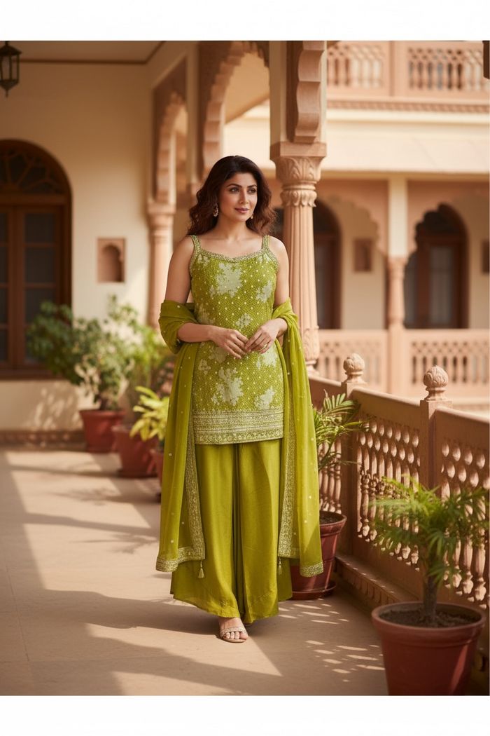 Silk sharara set by Kurti Connection USA