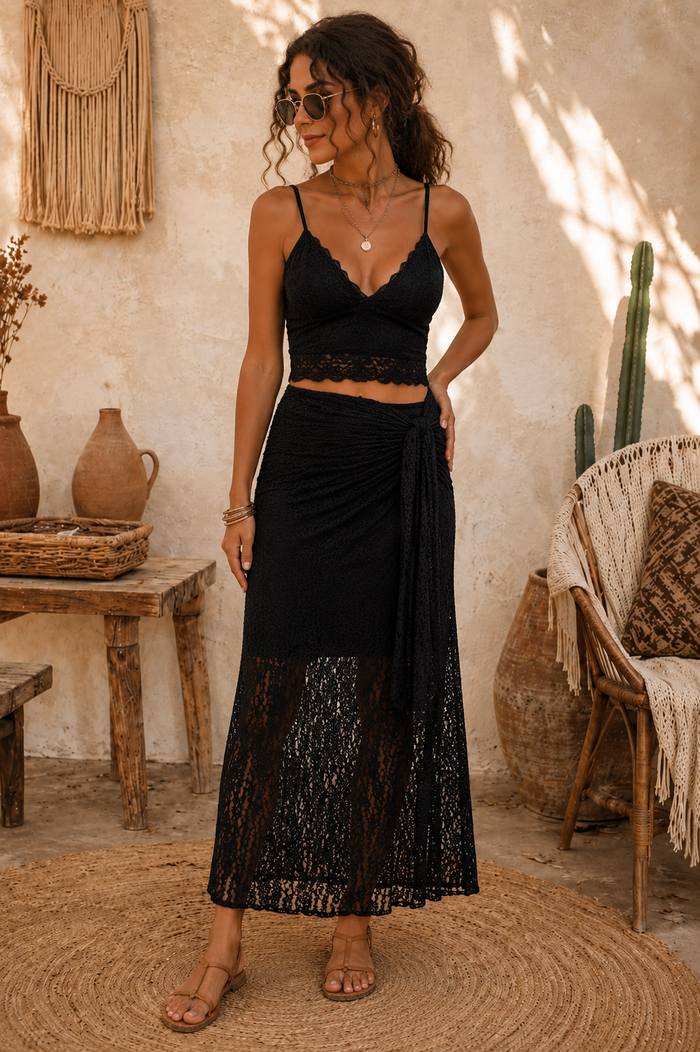Silvana Lace Skirt Black