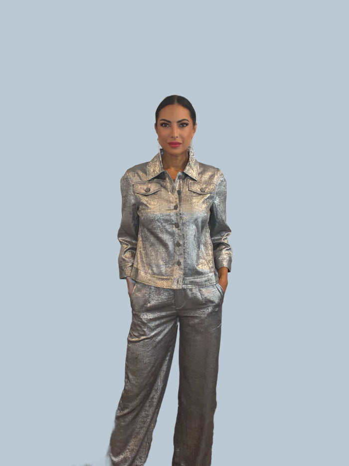 Silver Metallic Statement Jacket - Born To Glam