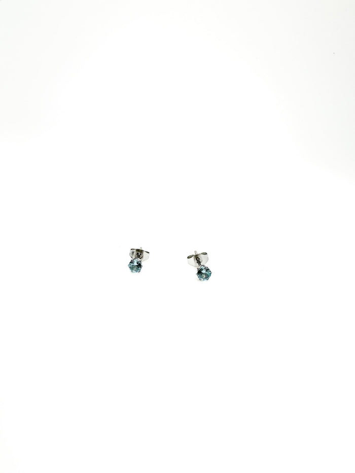sky blue silver studs
