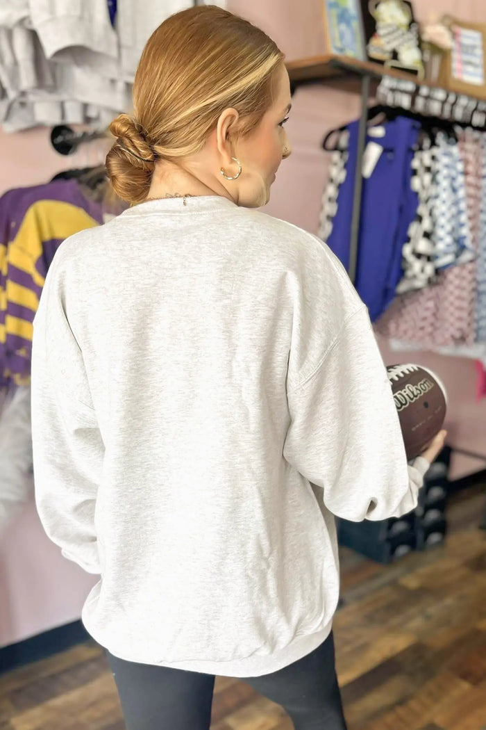 Solid Color Zip Front Jacket Style Sweatshirt – Light Grey