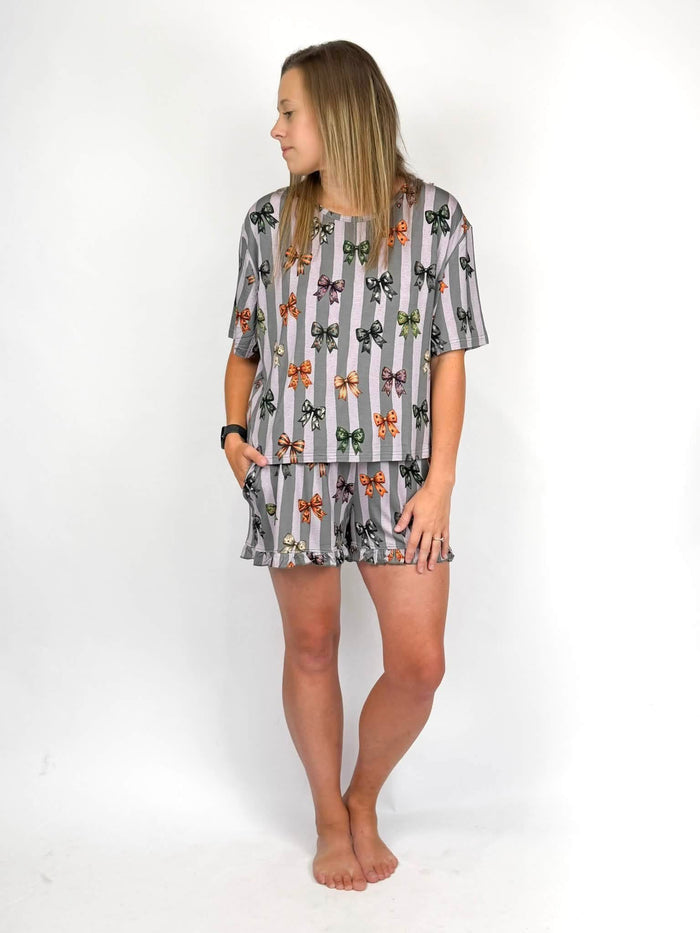 Spook & Sparkle Loose Top w/ Ruffle Shorts Set