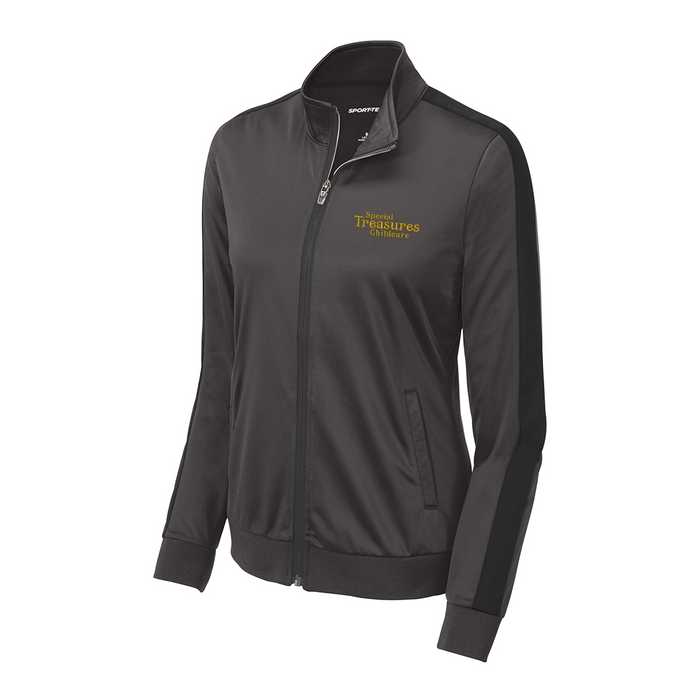 Sport-Tek ® Ladies Tricot Sleeve Stripe Track Jacket