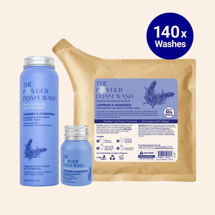Starter Kit (140x Washes) - Relaxing Body Foam Wash For All Skin Types Lavender & Chamomile